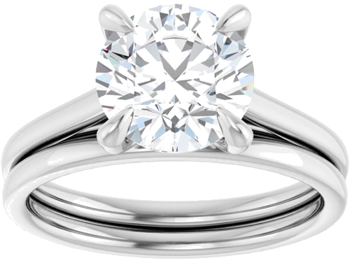 14K White  8.2 mm Round Solitaire Engagement Ring Mounting (8)