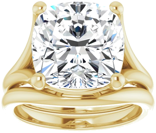 Sužadėtuvių Žiedas „Solitaire“ 14k yellow gold Cushion 11mm (8)