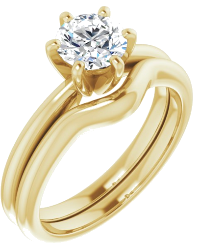 14K Yellow 6 mm Round Solitaire Engagement Ring Mounting (6)