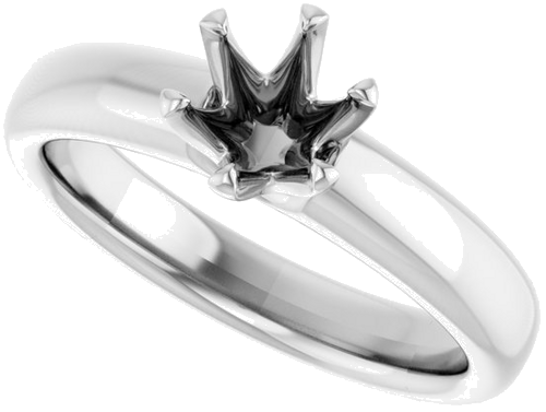 14K White 5.8 mm Round Engagement Ring Mounting (5)