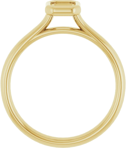 Sužadėtuvių Žiedas „Bezel-Set Solitaire“ 10k yellow gold Emerald 6mm x 4mm (2)
