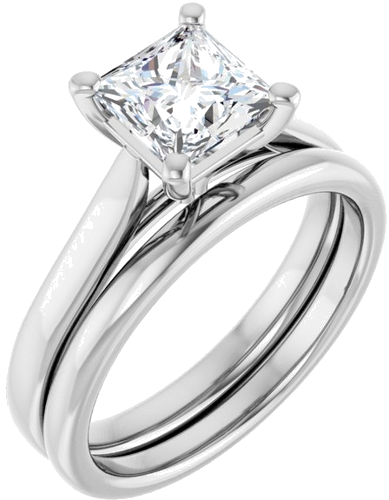 Sužadėtuvių Žiedas 10k white gold Square 6mm (6)