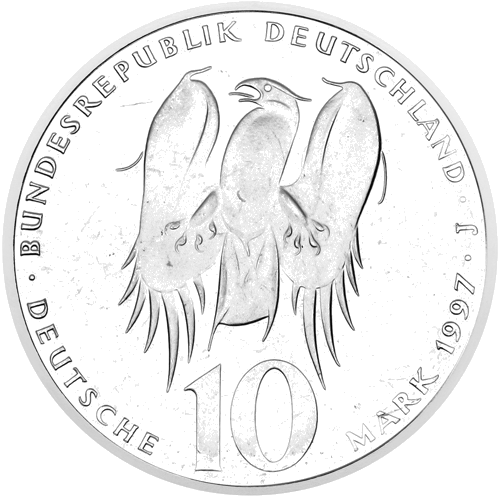 10 Mark Philipp Melanchthon 1997 Germany Silver Coin (2)