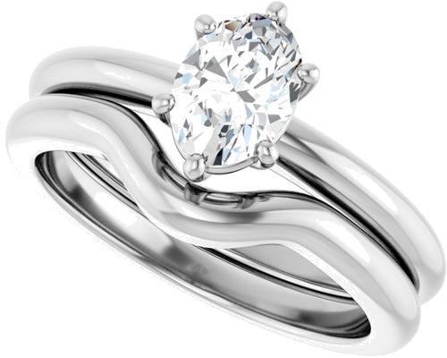 Sužadėtuvių Žiedas 14k white gold Oval 7mm x 5mm (10)