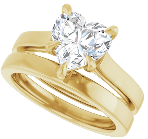 Sužadėtuvių Žiedas „Claw-Prong“ 14k yellow gold Heart 8mm (10)