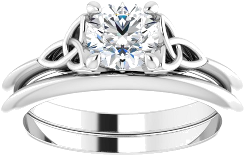 14K White 5.8 mm Round Solitaire Engagement Ring Mounting (8)