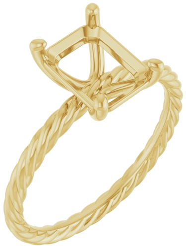 Sužadėtuvių Žiedas „Solitaire Rope“ 14k yellow gold Emerald 9mm x 7mm (1)