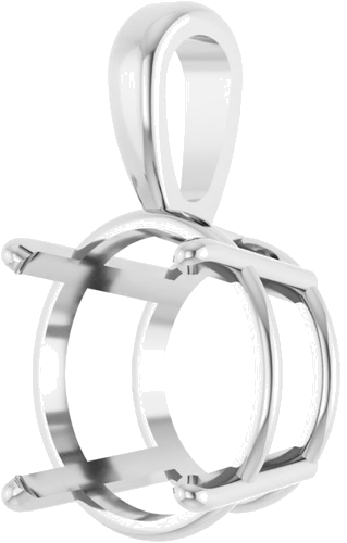 Pakabukas „Solitaire“ 417 Baltojo Aukso Round 13mm (2)