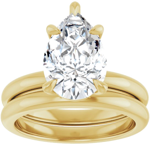 14K Yellow 12x8 mm Pear Solitaire Engagement Ring Mounting (8)
