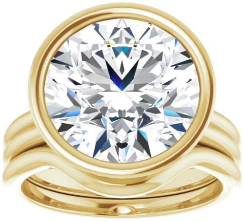 Sužadėtuvių Žiedas „Bezel-Set Solitaire“ 14k yellow gold Round 12mm (8)