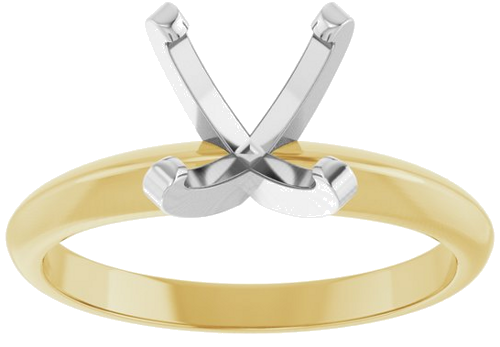 Sužadėtuvių Žiedas „Lightweight Solitaire“ 14k yellow/white gold Round 7.8mm x 8.6mm (3)