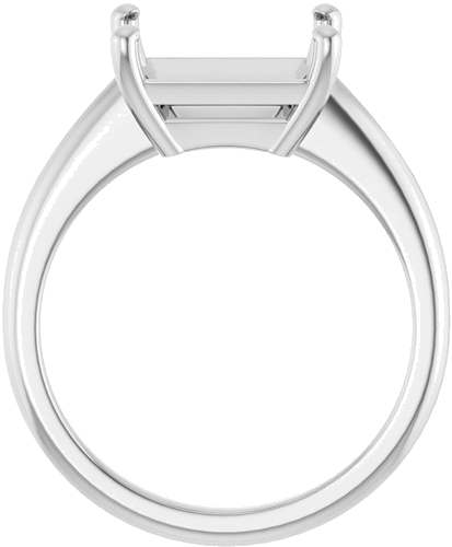 14K White 10x8 mm Emerald Solitaire Engagement Ring Mounting (2)