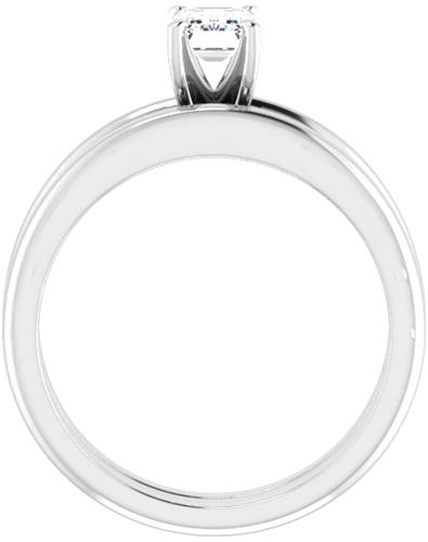 14K White  6x4 mm Emerald Solitaire Engagement Ring Mounting (7)