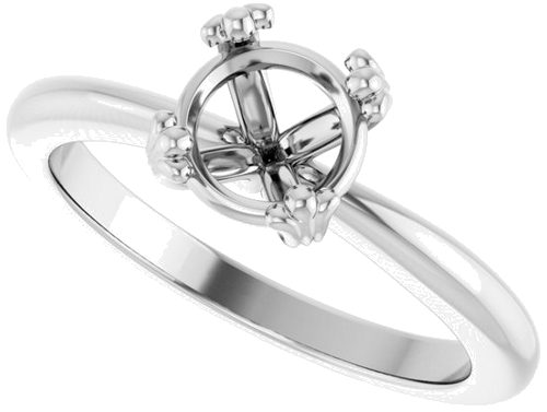 Sužadėtuvių Žiedas „Solitaire“ 14k white gold Round 6.5mm (5)