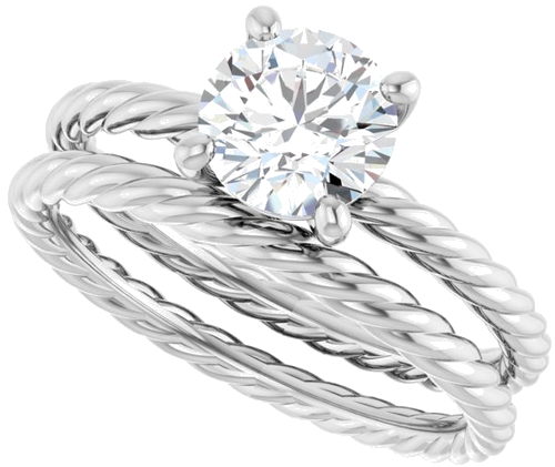 14K White 6.5 mm Round Solitaire Engagement Ring Mounting (10)