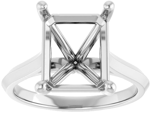 Sužadėtuvių Žiedas „Claw-Prong“ 14k white gold Emerald 11mm x 9mm (3)