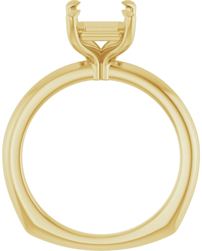 Sužadėtuvių Žiedas „Claw-Prong Euro Shank“ 14k yellow gold Emerald 9mm x 7mm (2)