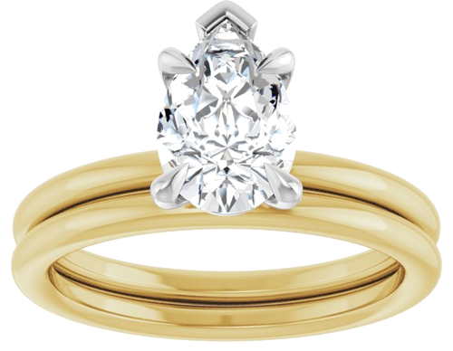 Sužadėtuvių Žiedas „Claw-Prong Solitaire“ 14k yellow/white gold Pear 9mm x 6mm (8)