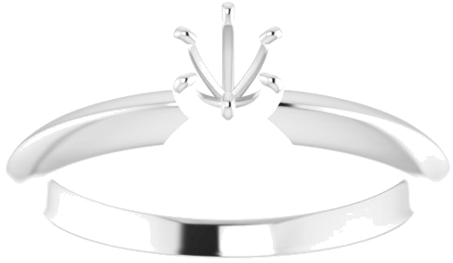 14K White 3.5-3.9 mm Round 6-Prong Solitaire Ring Mounting (3)