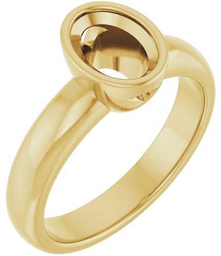 Sužadėtuvių Žiedas „Bezel-Set Solitaire“ 14k yellow gold Oval 7.5mm x 5.5mm (1)