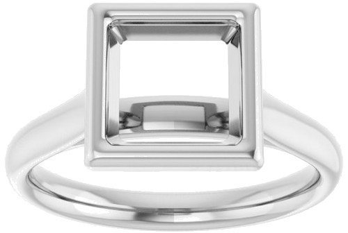 Sužadėtuvių Žiedas „Bezel-Set Solitaire“ 14k white gold Square 7mm (3)