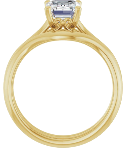 Sužadėtuvių Žiedas „Solitaire“ 14k yellow gold Emerald 8mm x 6mm (7)