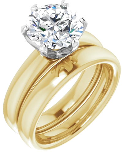 Sužadėtuvių Žiedas „Solstice Solitaire®“ 14k yellow/white gold Round 9mm (6)