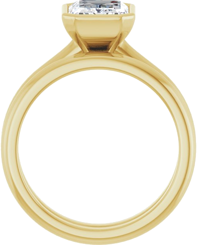 Sužadėtuvių Žiedas „Bezel-Set Solitaire“ 10k yellow gold Emerald 8.5mm x 6.5mm (7)