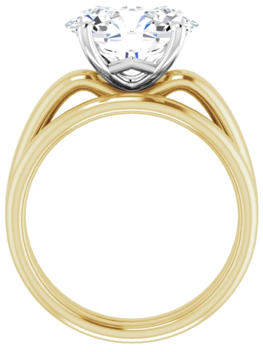 Sužadėtuvių Žiedas 14k yellow/white gold Oval 11mm x 9mm (7)