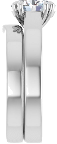 Sužadėtuvių Žiedas „Solitaire“ 585 Baltojo Aukso Oval 8mm x 6mm (9)