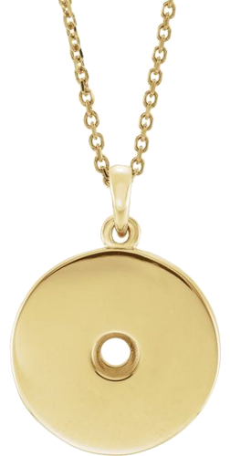 14K Yellow 3 mm Round Disc 16-18  Necklace Mounting (1)