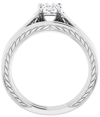 14K White 7x5 mm Oval Engagement Ring Mounting (7)