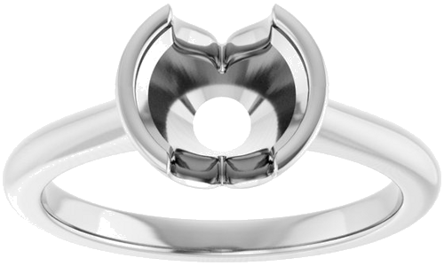 Sužadėtuvių Žiedas „Half Bezel Solitaire“ 950 Platinos Round 7.4mm (3)