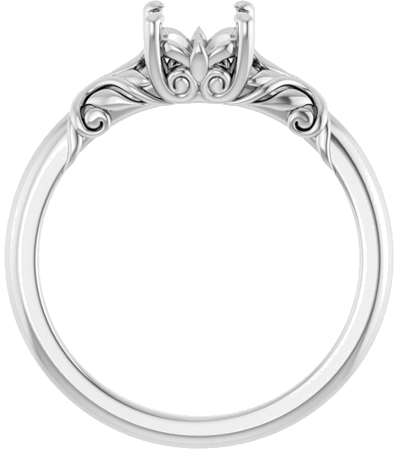 Sužadėtuvių Žiedas „Solitaire“ 14k white gold Round 6.5mm (2)