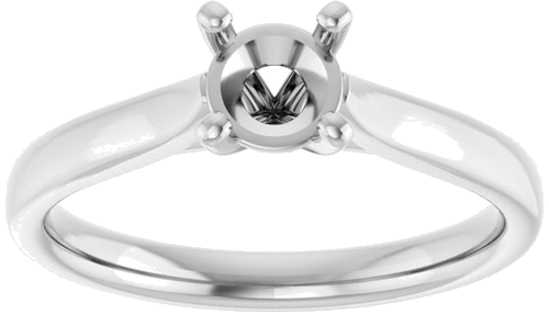 14K White 5.2 mm Round Engagement Ring Mounting (3)