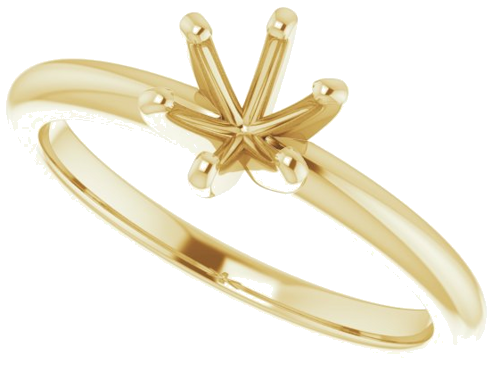 Sužadėtuvių Žiedas „Solitaire“ 585 Geltonojo Aukso Round 5.5mm (5)