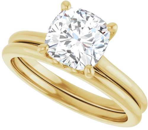 Sužadėtuvių Žiedas „Solitaire“ 18k yellow gold Cushion 7mm (10)
