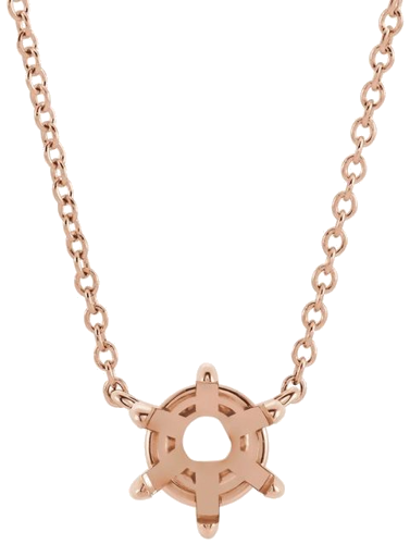 Pakabukas „Solitaire“ 14k rose gold Round 6.5mm (1)