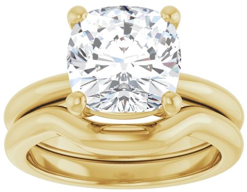 Sužadėtuvių Žiedas 14k yellow gold Cushion 9mm (8)