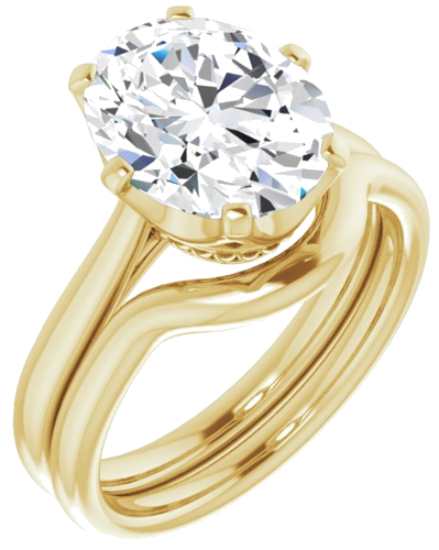 Sužadėtuvių Žiedas „Solitaire“ 14k yellow gold Oval 11mm x 9mm (6)