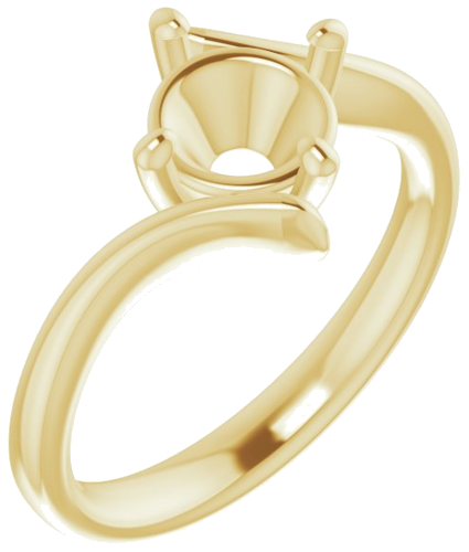 14K Yellow  7 mm Round Solitaire Engagement Ring Mounting (1)