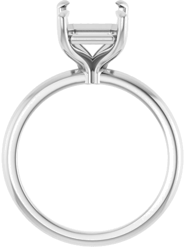 Sužadėtuvių Žiedas 585 Baltojo Aukso Emerald 10mm x 8mm (2)