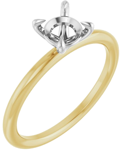 Sužadėtuvių Žiedas „Claw-Prong Solitaire“ 14k yellow/white gold Round 6mm (1)