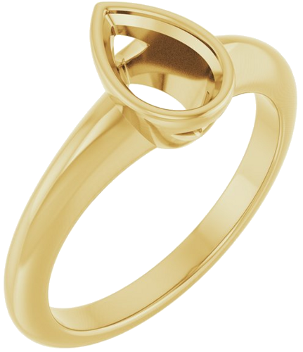 Sužadėtuvių Žiedas „Bezel-Set Solitaire“ 14k yellow gold Pear 8mm x 5mm (1)