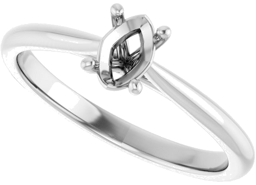 Platinum 6x4 mm Oval Solitaire Engagement Ring Mounting (5)