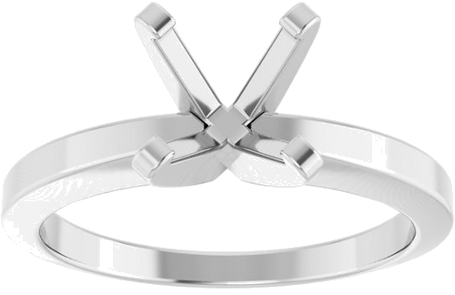 14K White 7 mm Round Solitaire Engagement Ring Mounting (3)