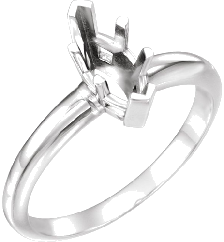 14K White 20x10 mm Marquise 6-Prong Solitaire Engagement Ring Mounting (1)