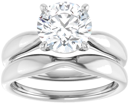 14K White  8 mm Round Solitaire Engagement Ring Mounting (8)