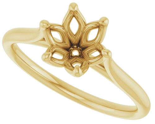 18K Yellow 7 mm Round Engagement Ring Mounting (5)