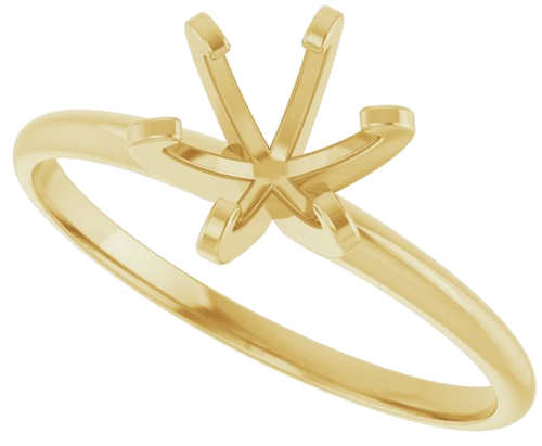 Sužadėtuvių Žiedas „Solitaire“ 585 Geltonojo Aukso Round 6.4mm (5)